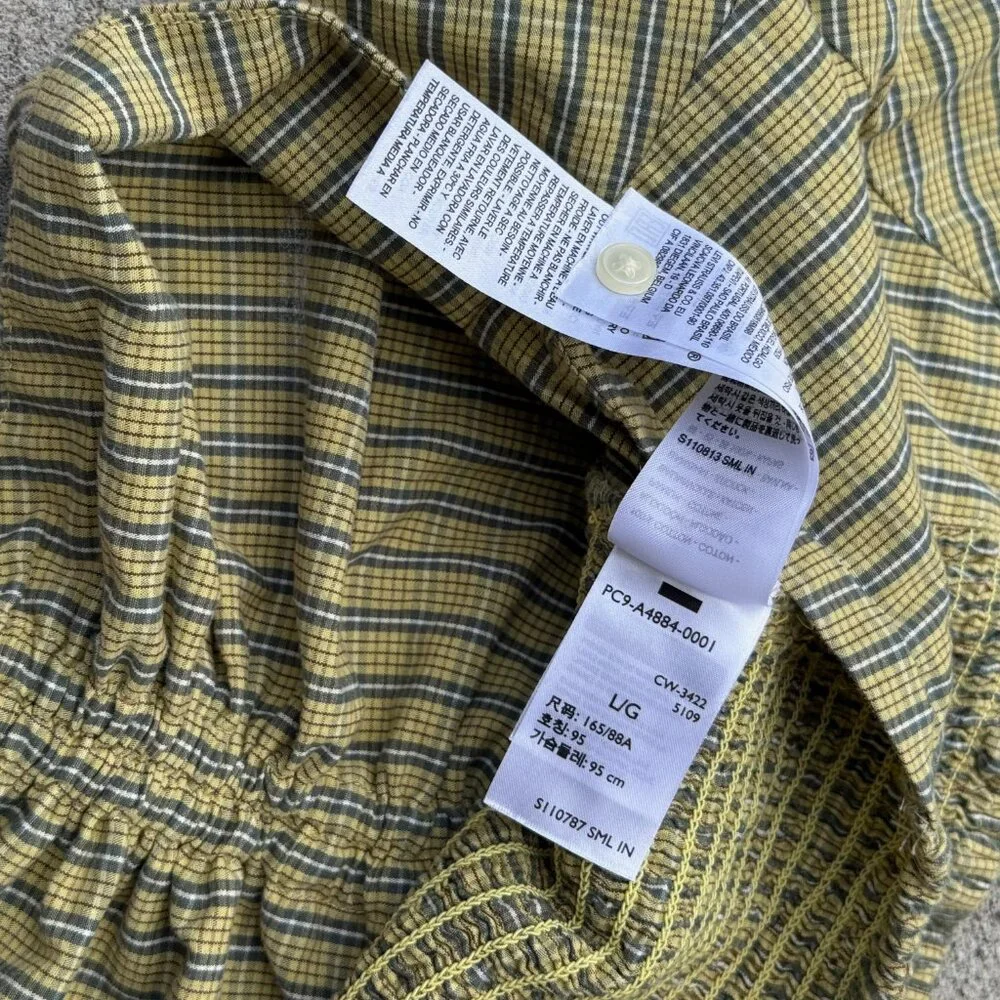 Levi's Devin Plaid Crop Long Sleeve Blouse Top Zelda Plaid Weeping Willow- Large - Picture 7 of 9